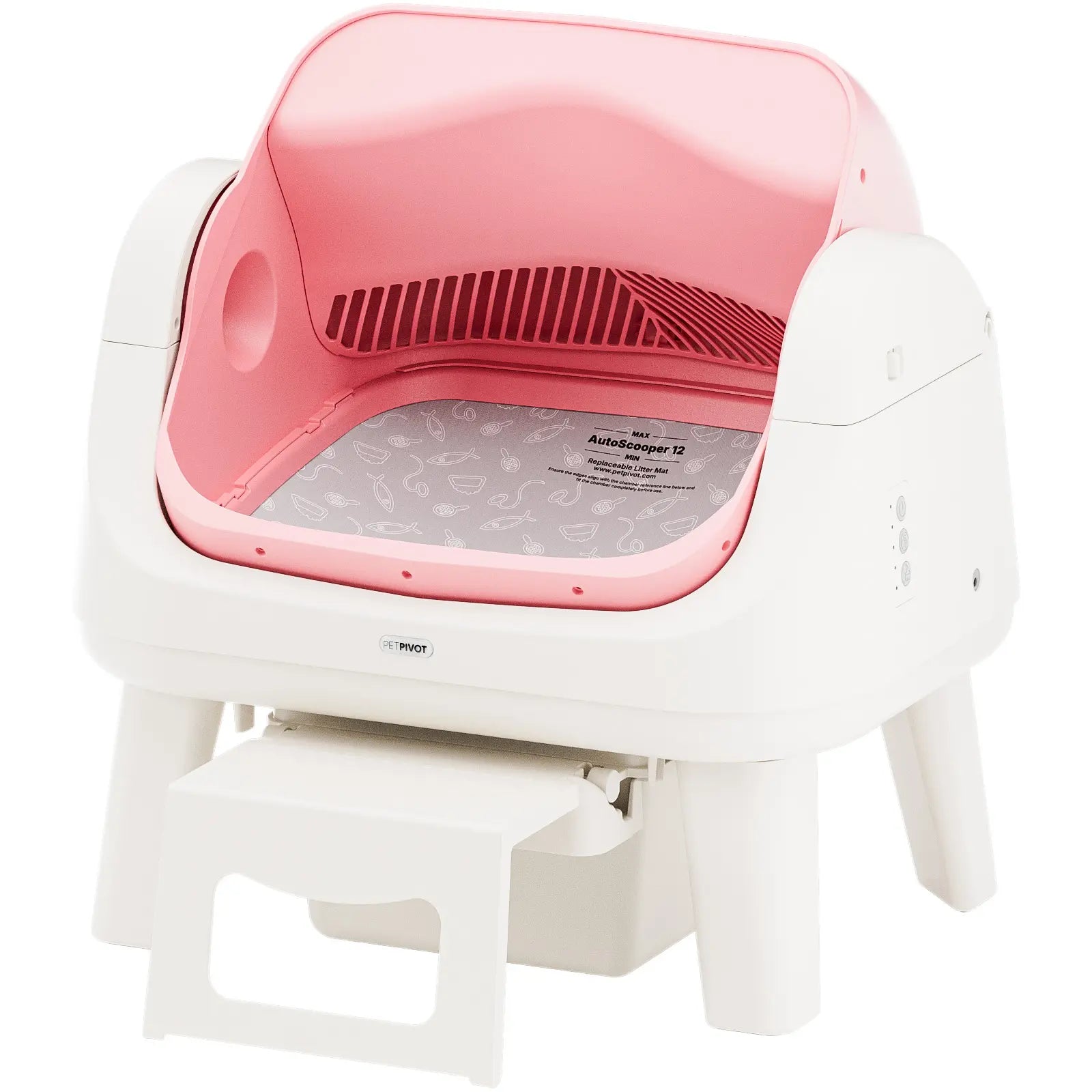 Petpivot Autoscooper 12 Lite Open Top Self Cleaning Cat Litter Box, Automatic Litter Box with 7 Pairs of Safety Sensors, Anti-Pinch Protection, Easy Access Step for Senior Cats Tiktokshopspringglowup